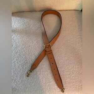 Tan, Leather, Coach Purse Strap-Long